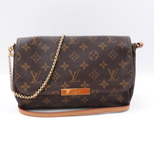 Pre-owned Louis Vuitton Favorite MM Monogram Brown Coated Canvas Shoulder Bag