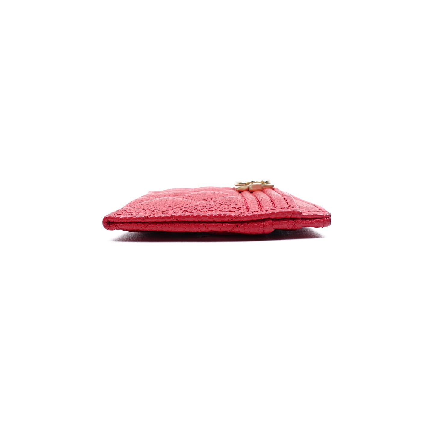 Pre-owned Chanel Le boy Red Calfskin Card Holder