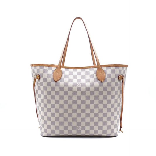 Pre-owned Louis Vuitton Neverfull MM Damier Azur Coated Canvas Tote Bag