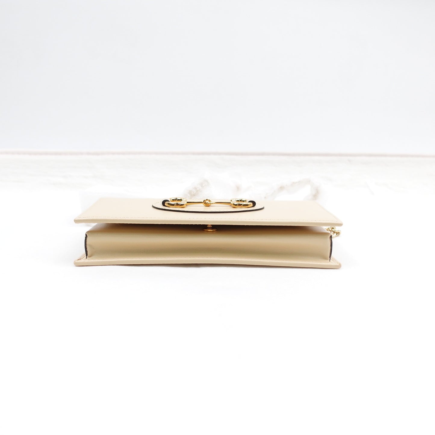 Pre-owned Gucci Horsebit 1955 Milktea Calfskin Shoudler Bag&WOC