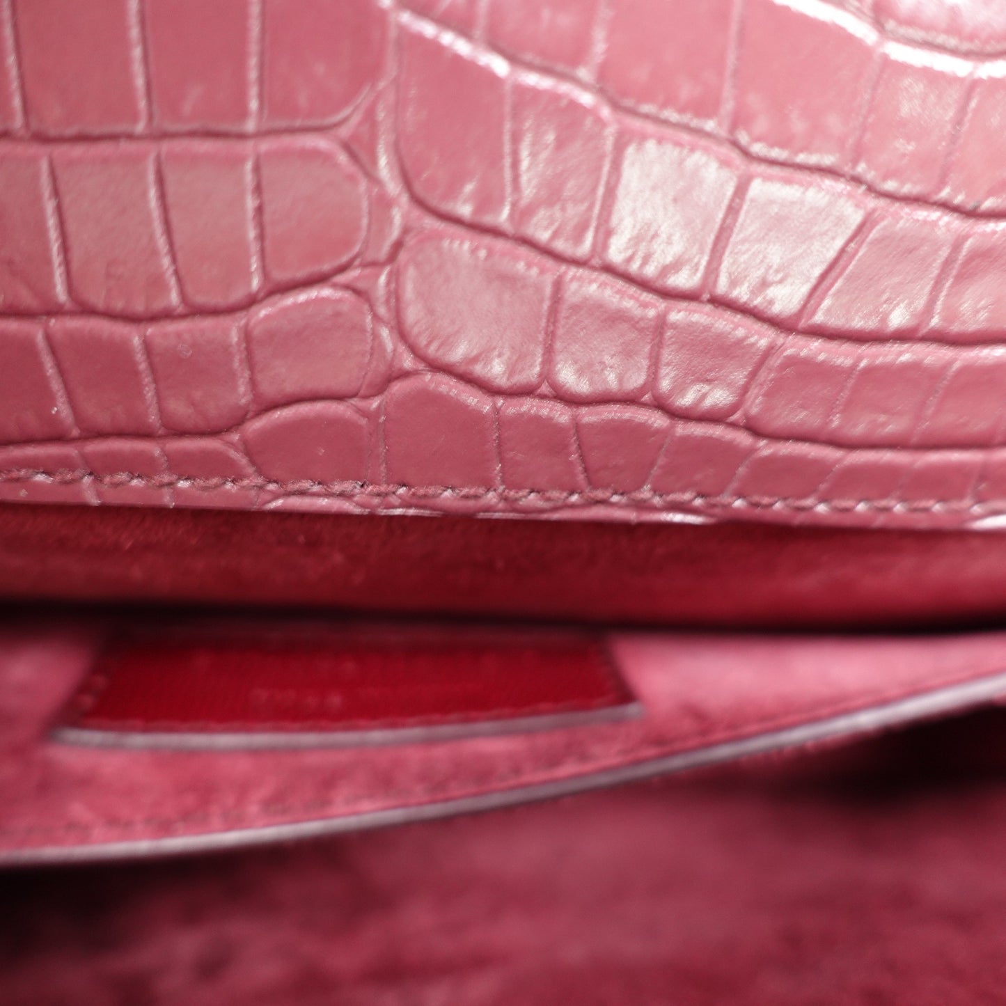 Pre-owned Saint Laurent Sunset Red Calfskin Shoulder Bag T10292720