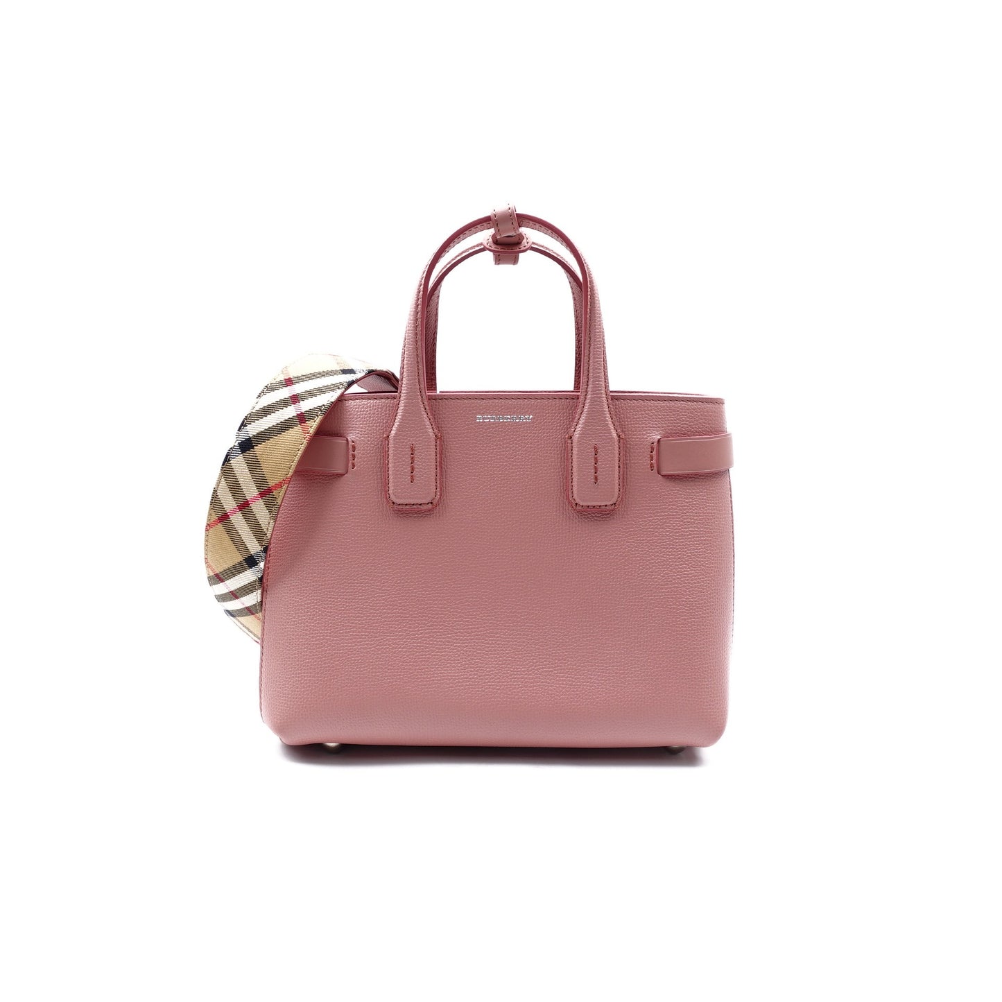 Pre-owned Burberry The Banner Pink Calfskin Shoulder Bag