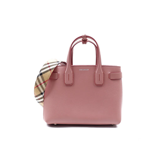 Pre-owned Burberry The Banner Pink Calfskin Shoulder Bag