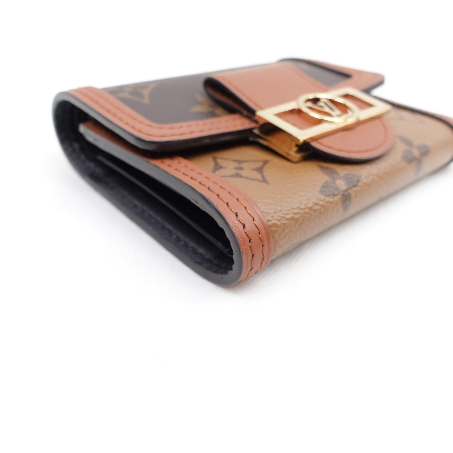 Pre-owned Louis Vuitton Dauphine Brown Coated Canvas Wallet
