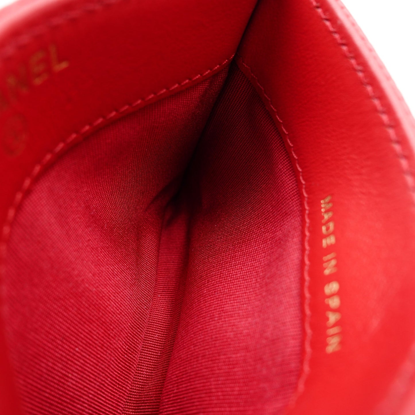 Pre-owned Chanel Le boy Red Calfskin Card Holder
