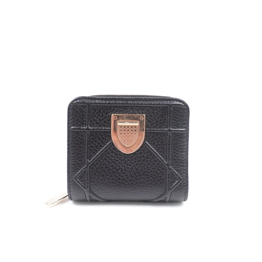 Pre-owned Dior Diorama Black Calfskin Wallet