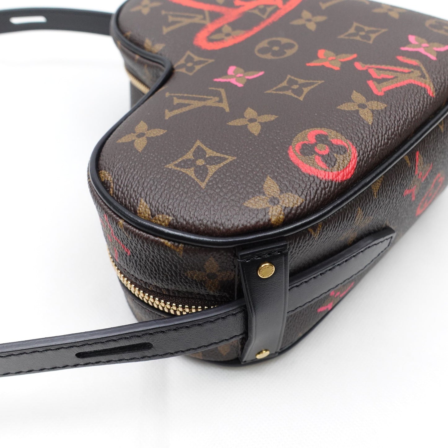 Pre-owned Louis Vuitton Game On Coeur Brown&Red Coated Canvas Shoulder Bag