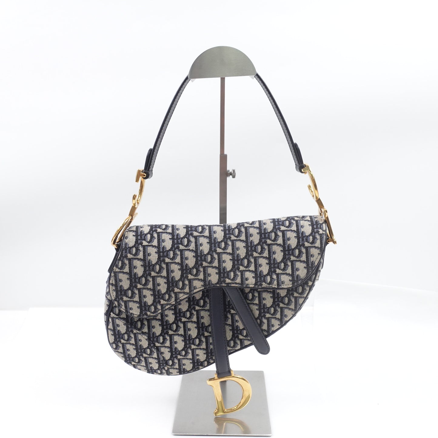 Pre-Owned Christian Dior Saddle Medium Oblique Canvas Shoulder Bag