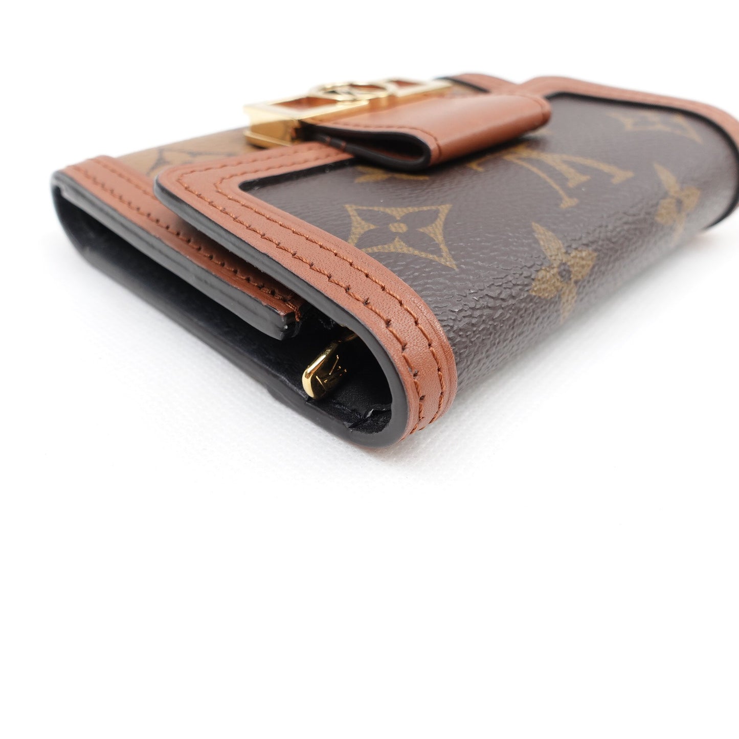 Pre-owned Louis Vuitton Dauphine Brown Coated Canvas Wallet