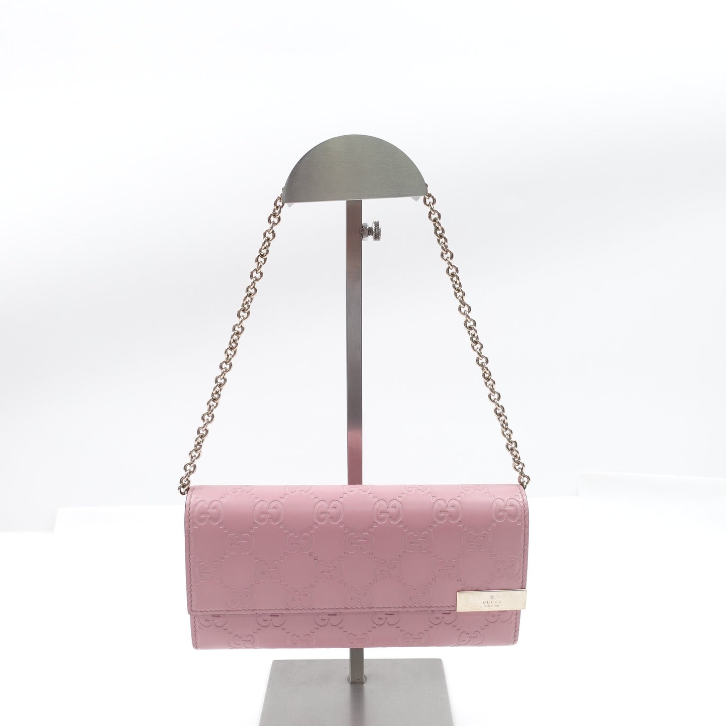 Pre-owned Gucci Guccissima Signature Dice Pink Calfskin WOC