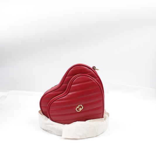 Pre-owned Gucci Heart Red Calfskin Shoulder Bag