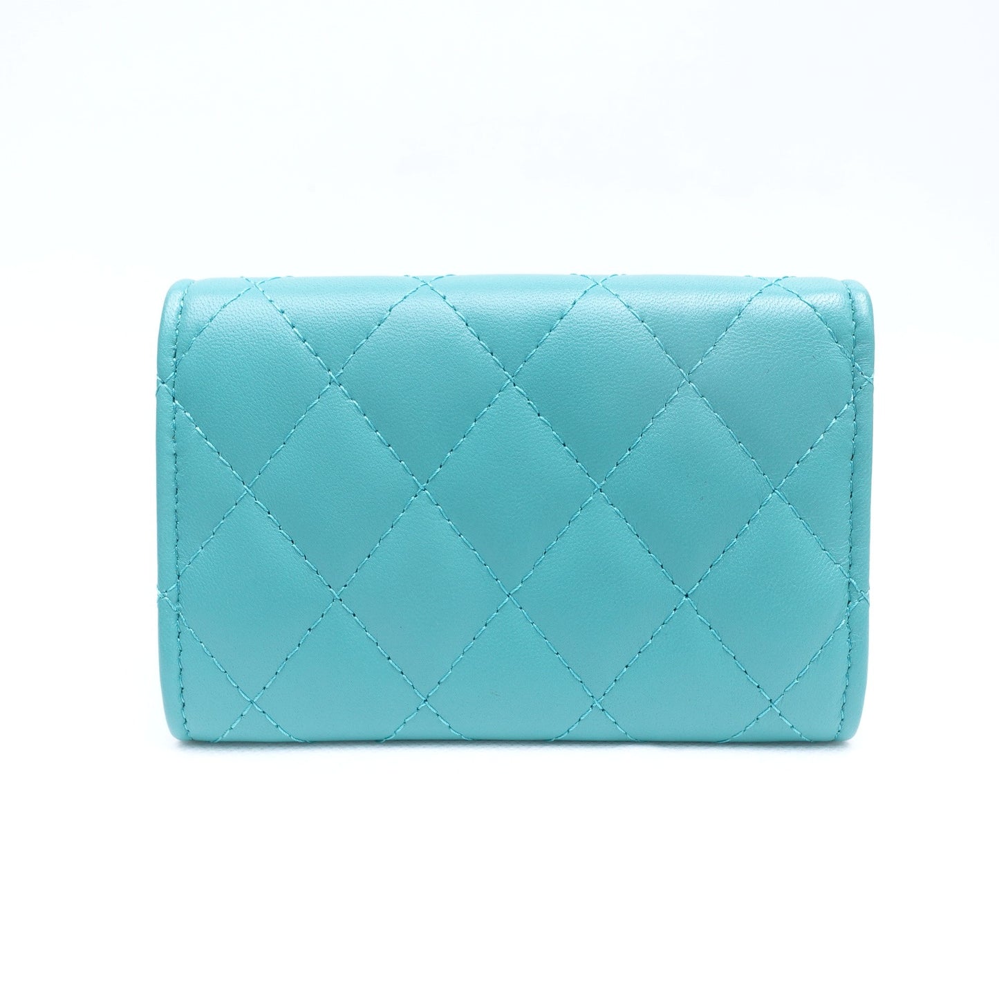 Pre-owned Chanel Classic Flap Green Lambskin Wallet T10317242