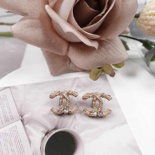 Pre-owned Chanel Champaign Gold Metal Earrings