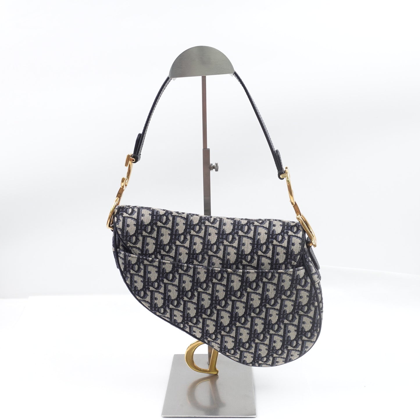 Pre-Owned Christian Dior Saddle Medium Oblique Canvas Shoulder Bag