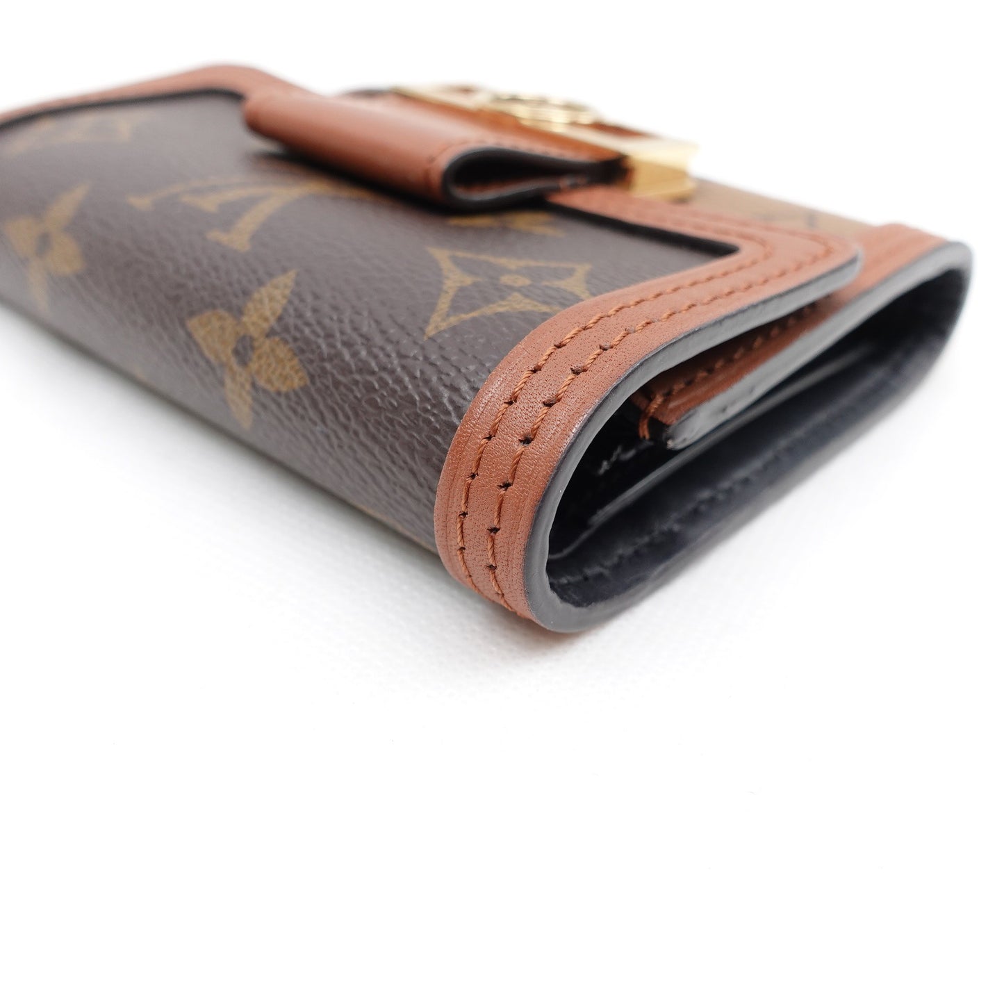 Pre-owned Louis Vuitton Dauphine Brown Coated Canvas Wallet