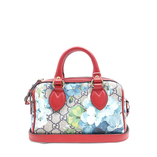 Pre-owned Gucci Boston GG Supreme Mini Blooms Multicolor Coated Canvas Shoulder Bag