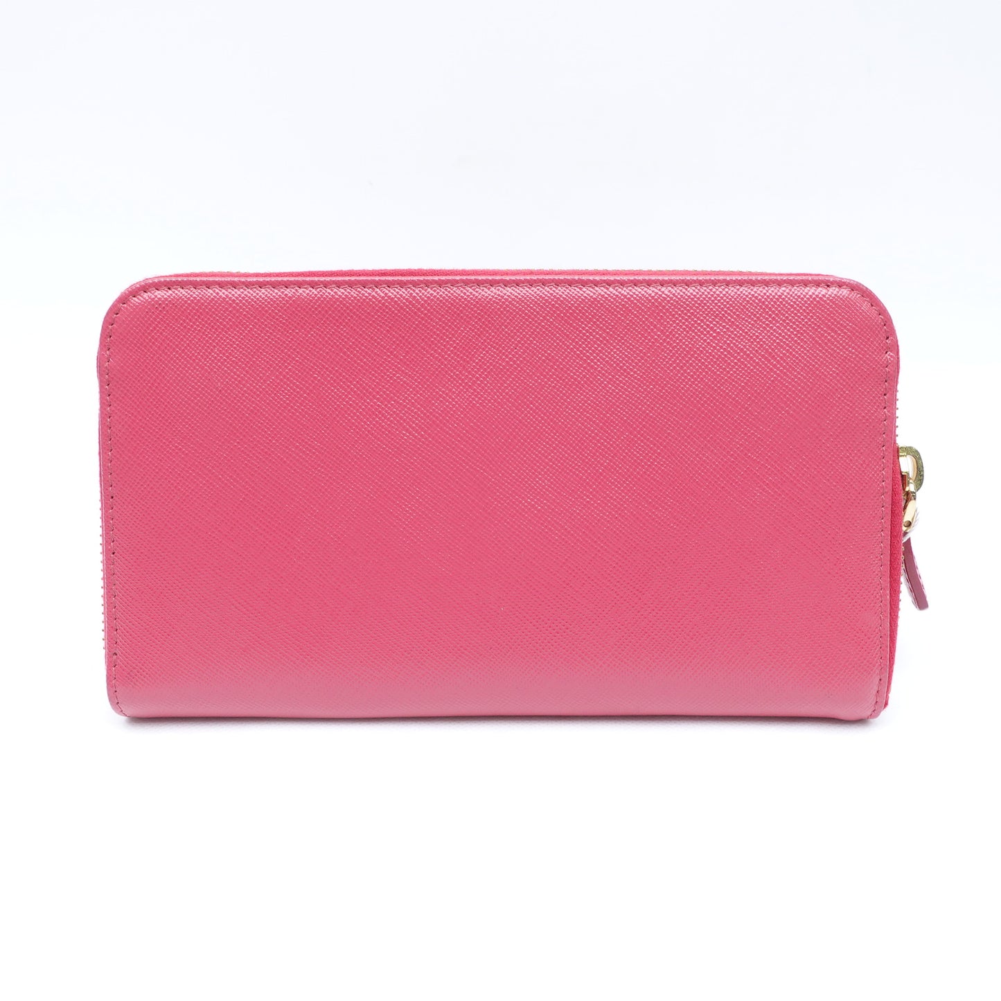 Pre-owned Prada Pink Saffiano Wallet