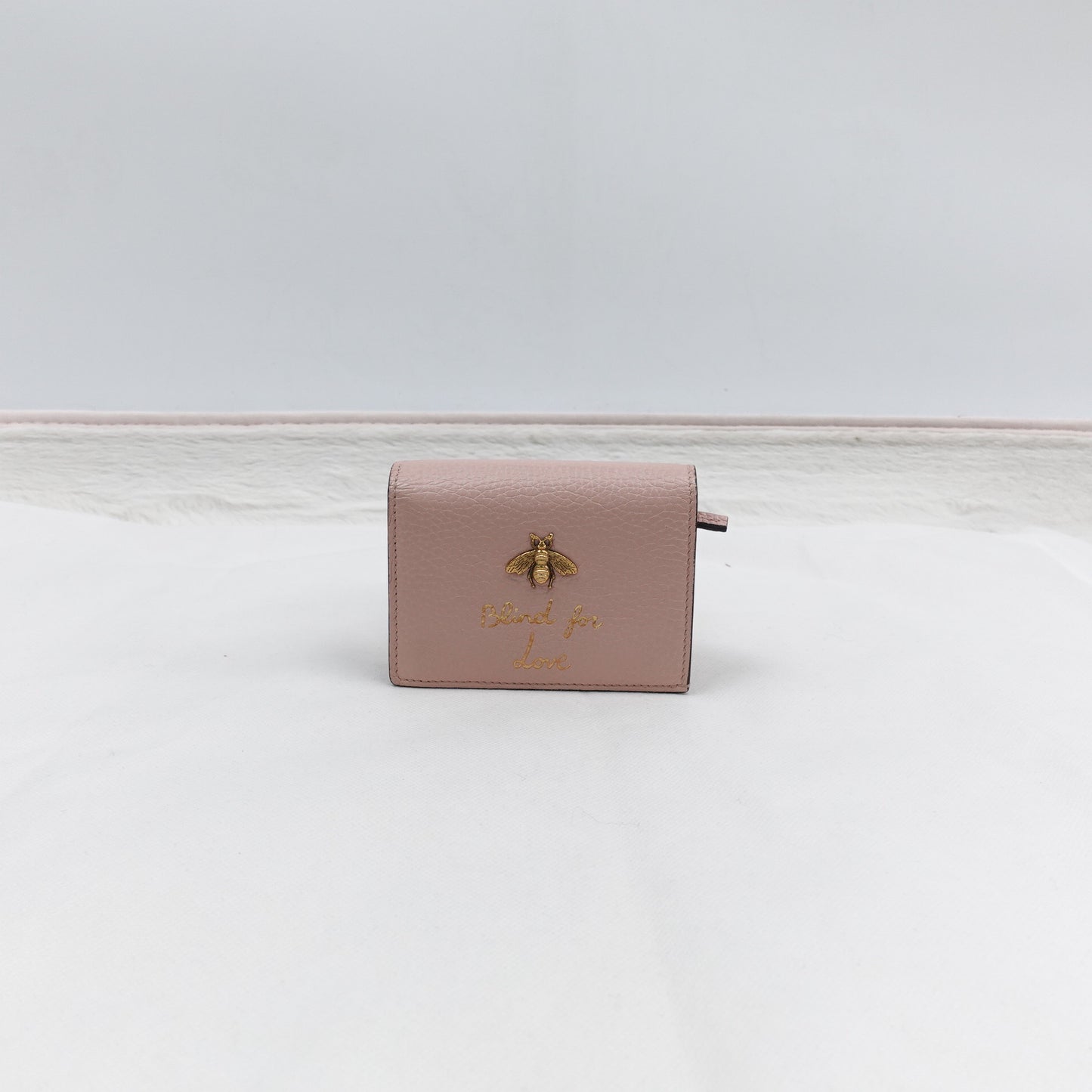 Pre-Owned Gucci Animalier Pink Calfskin Short Wallet