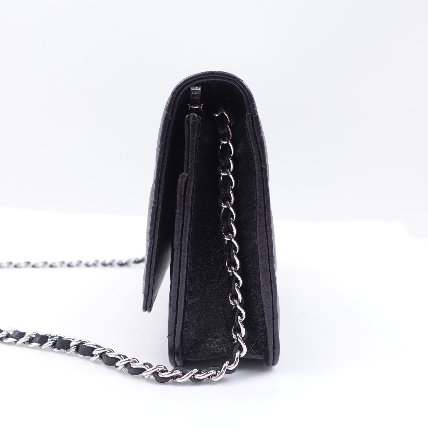 Pre-owned Chanel WOC Black Lambskin Shoulder Bag