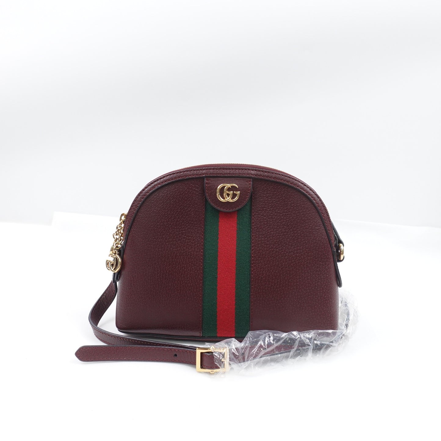Pre-owned Gucci Ophidia Dome Burgundy Calfskin Shoulder Bag