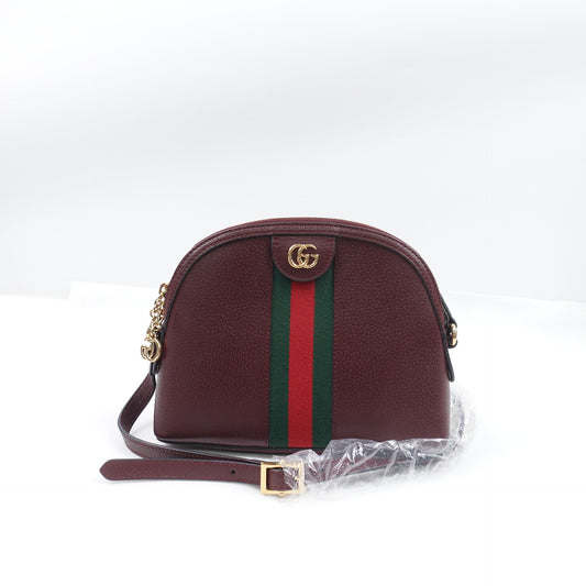 Pre-owned Gucci Ophidia Dome Burgundy Calfskin Shoulder Bag