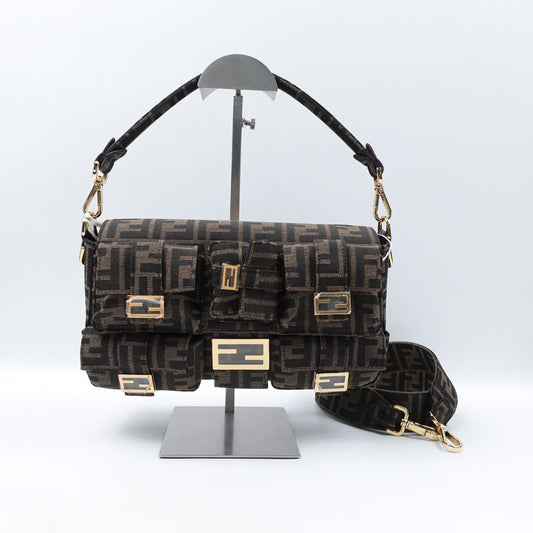 Pre-owned Fendi Baguette Monogram Canvas Shoulder Bag