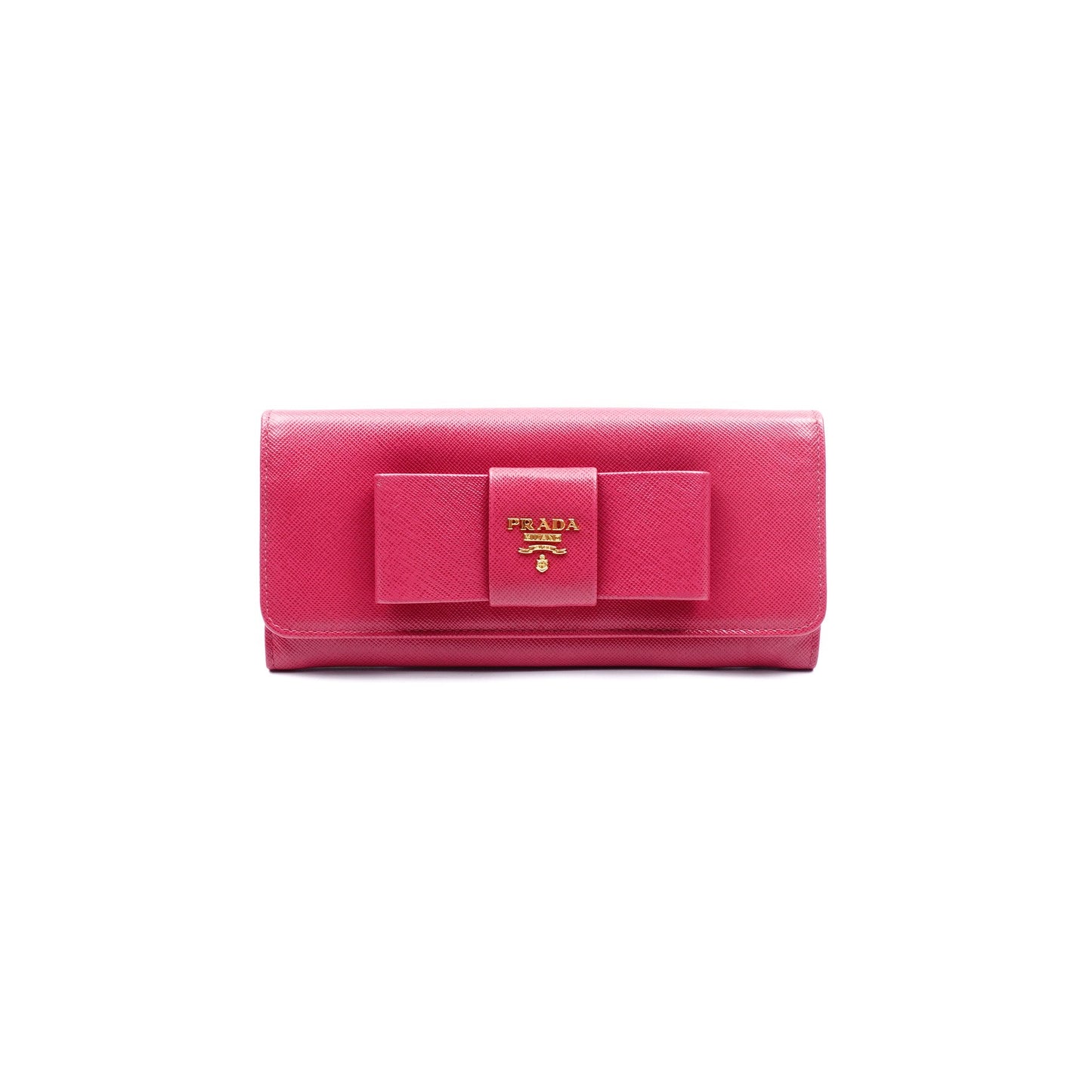 Pre-owned Prada Pink Calfskin Long Wallet