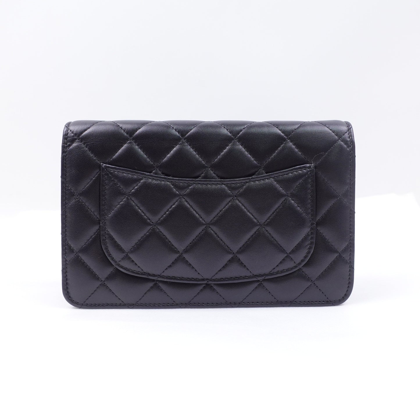 Pre-owned Chanel WOC Black Lambskin Shoulder Bag