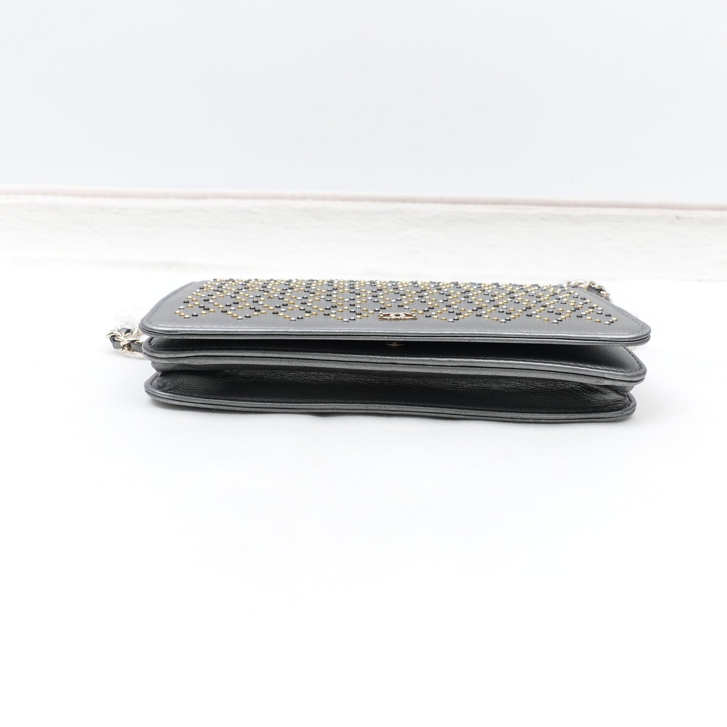 Pre-owned Chanel Gray Sheepskin Shoulder Bag T10285226