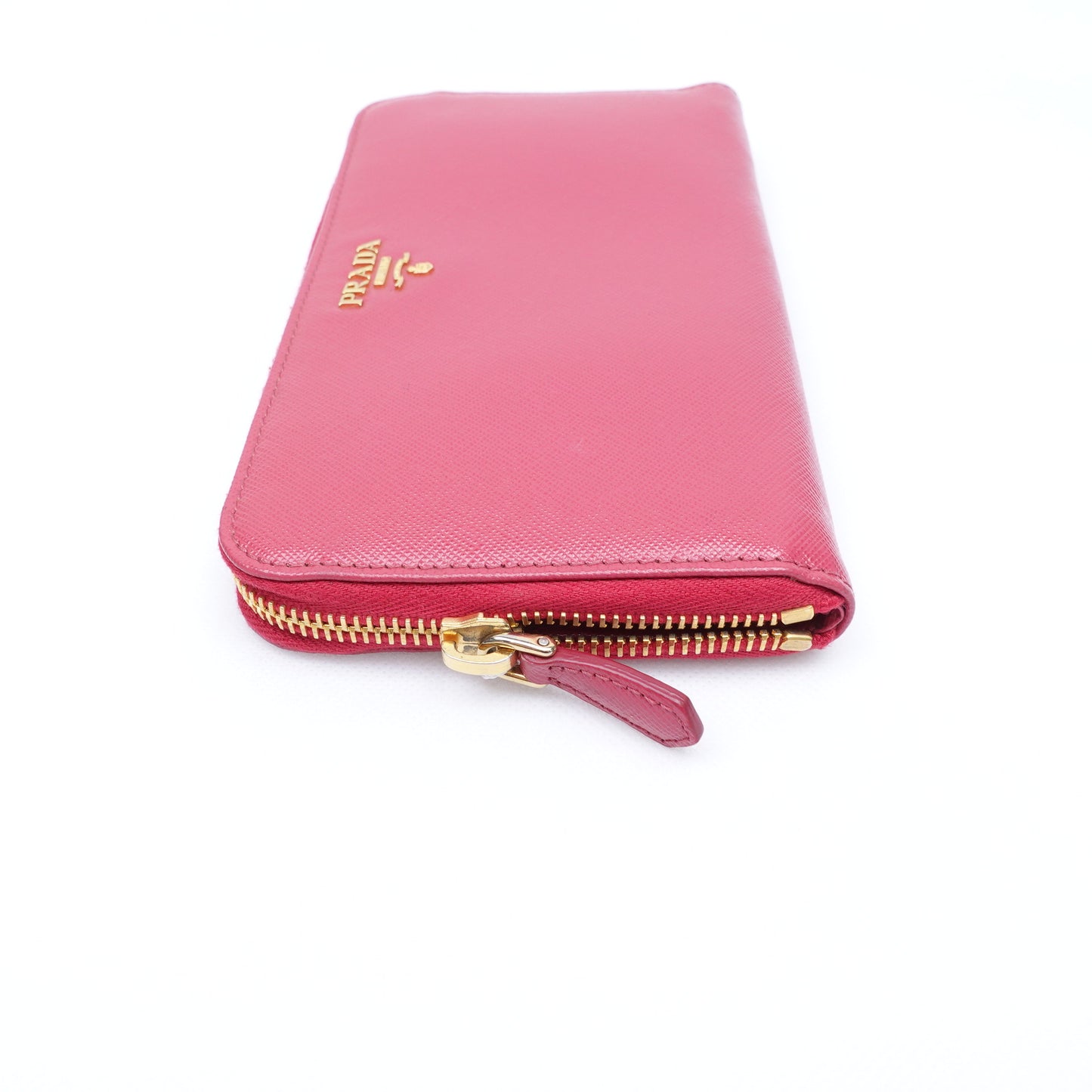 Pre-owned Prada Pink Saffiano Wallet