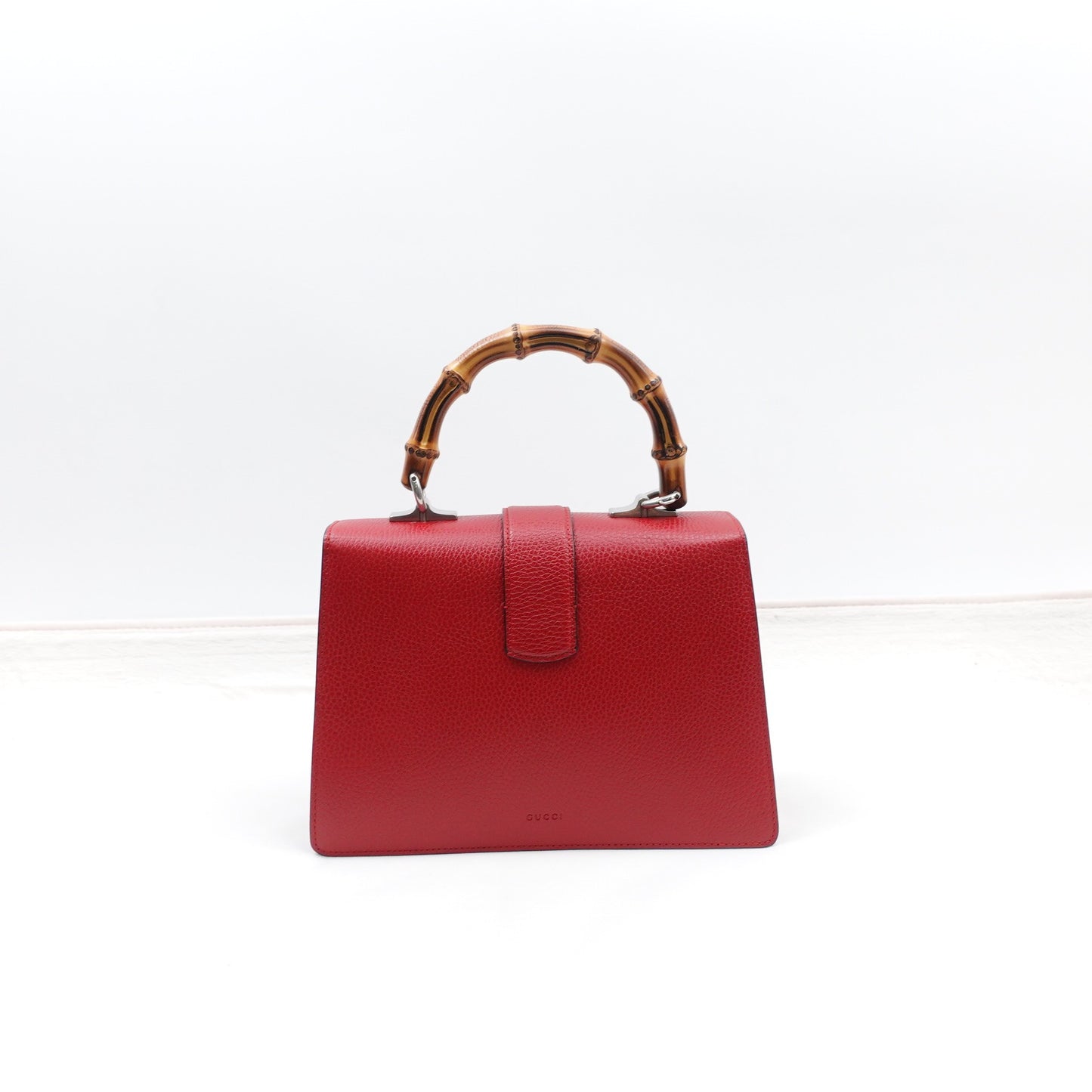 Pre-owned Gucci Dionysus Bamboo Red Calfskin Shoulder Bag