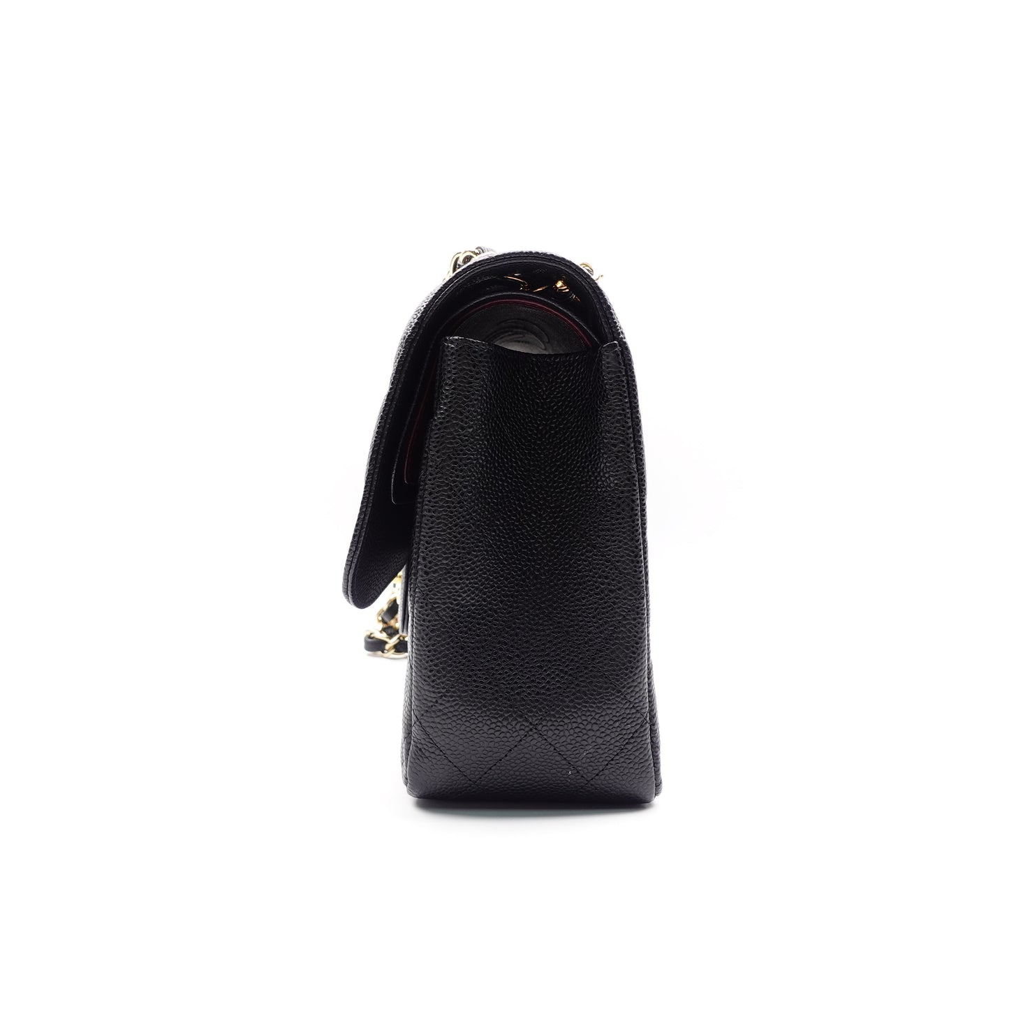 Pre-owned Chanel CF Jumbo Black Caviar Shoulder Bag