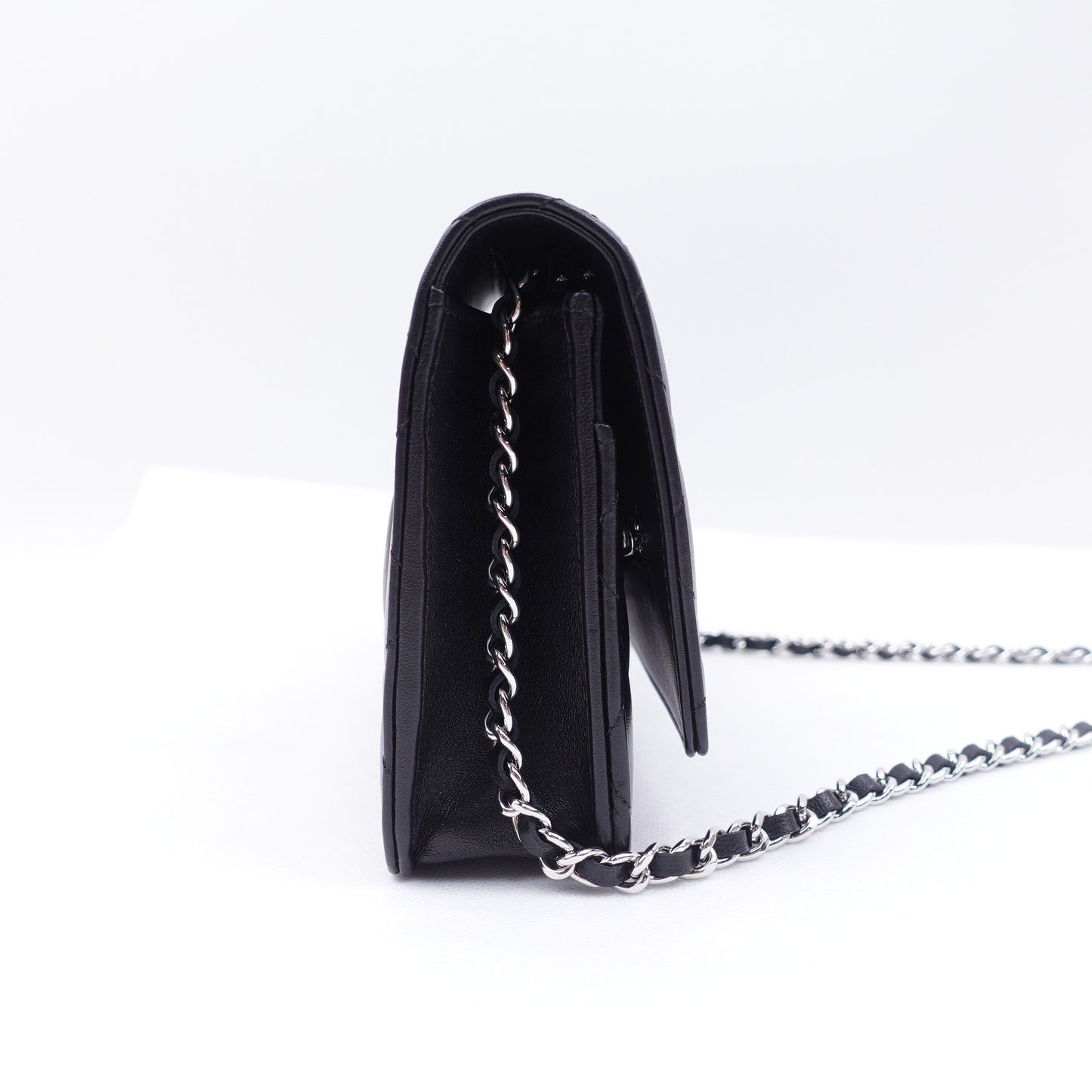 Pre-owned Chanel WOC Black Lambskin Shoulder Bag