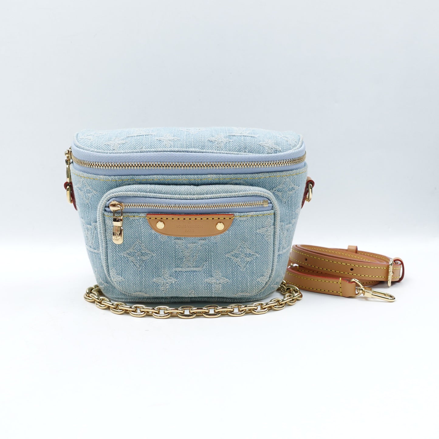 Pre-Owned Louis Vuitton Denim Blue Canvas Bumbag