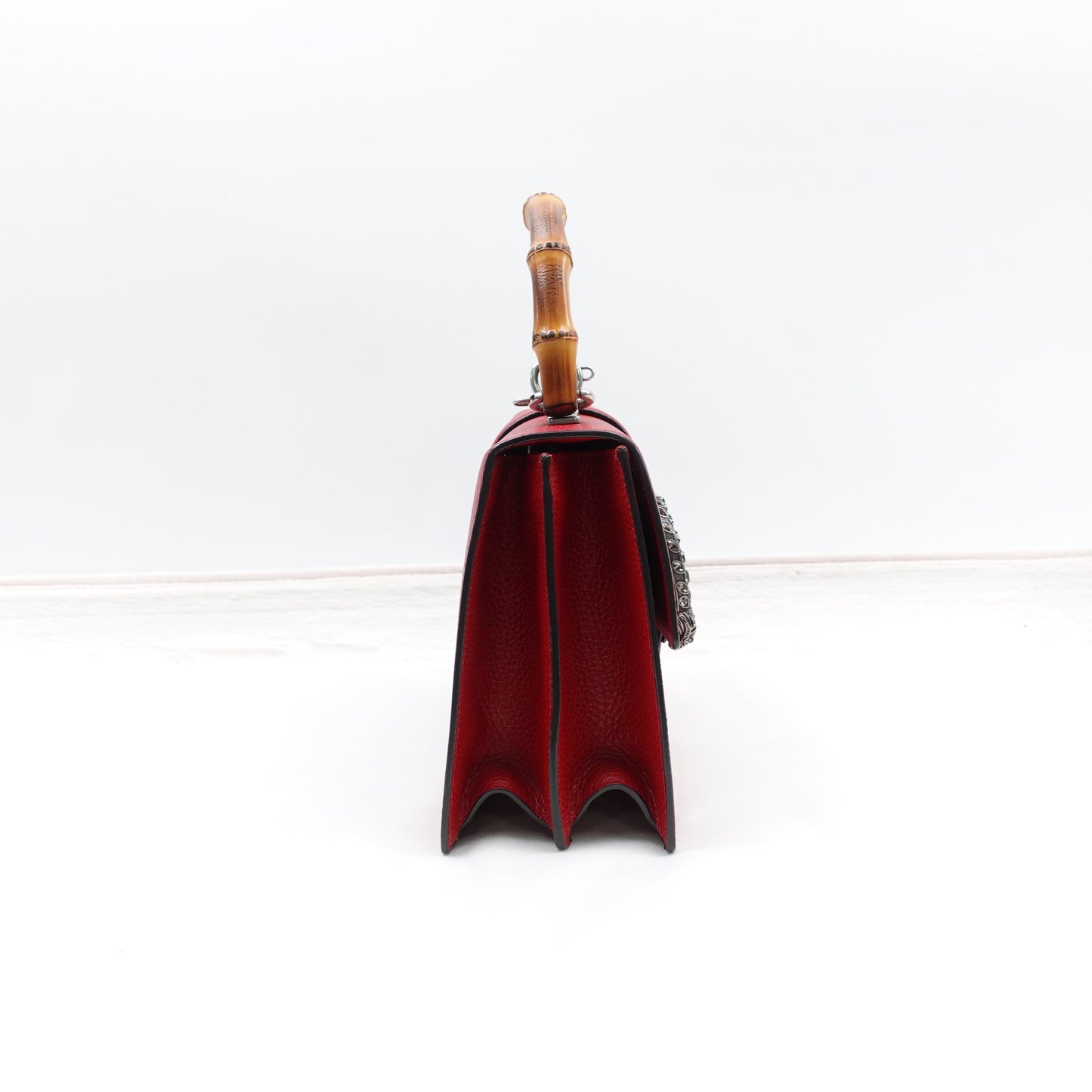 Pre-owned Gucci Dionysus Bamboo Red Calfskin Shoulder Bag