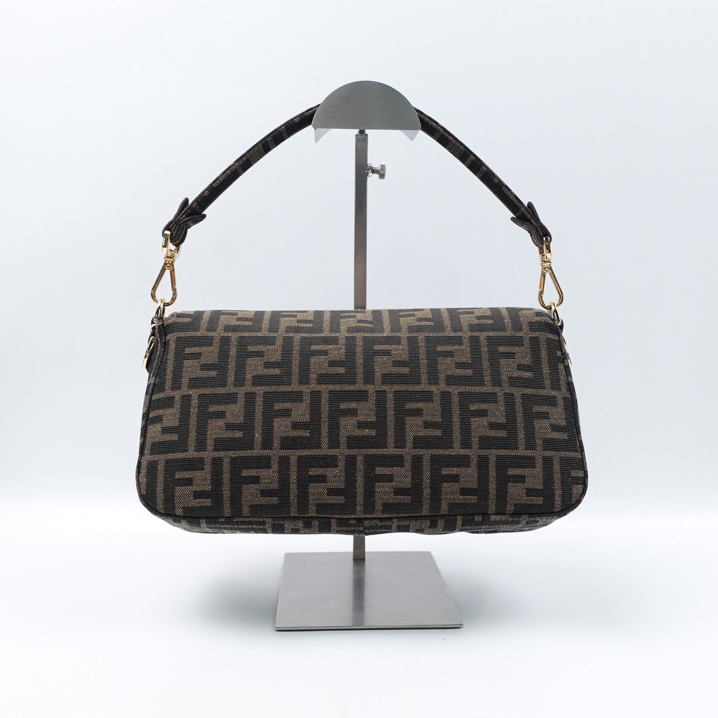 Pre-owned Fendi Baguette Monogram Canvas Shoulder Bag
