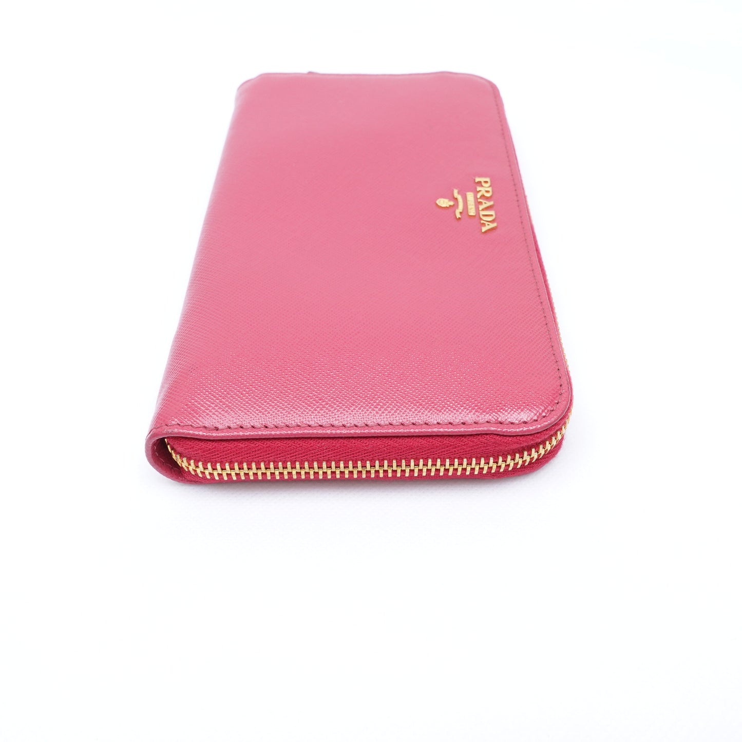 Pre-owned Prada Pink Saffiano Wallet