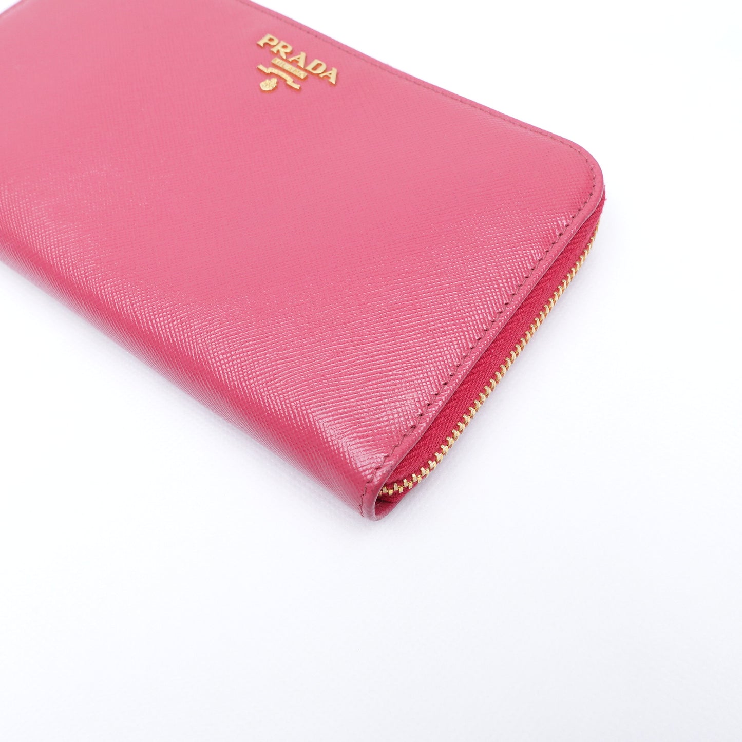 Pre-owned Prada Pink Saffiano Wallet
