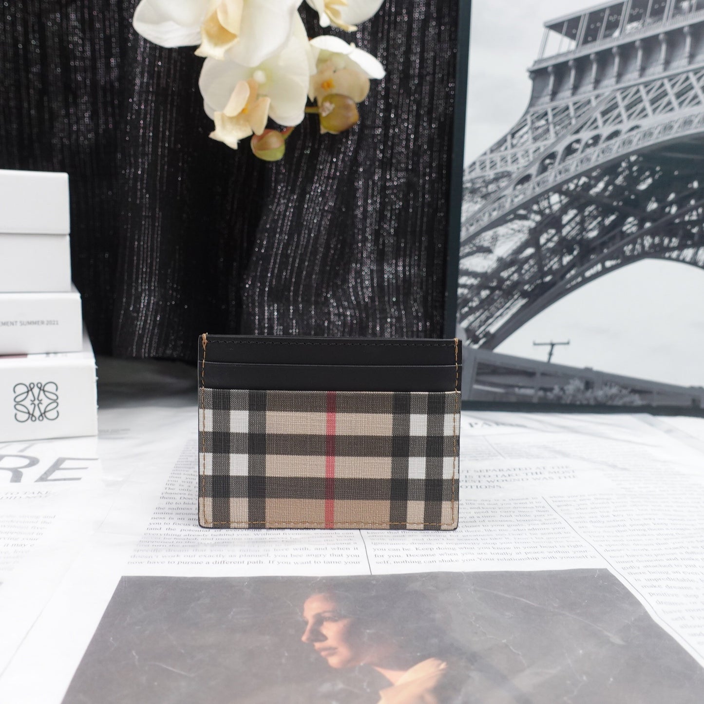 Pre-owned Burberry Monogram Coated Canvas Card Holder