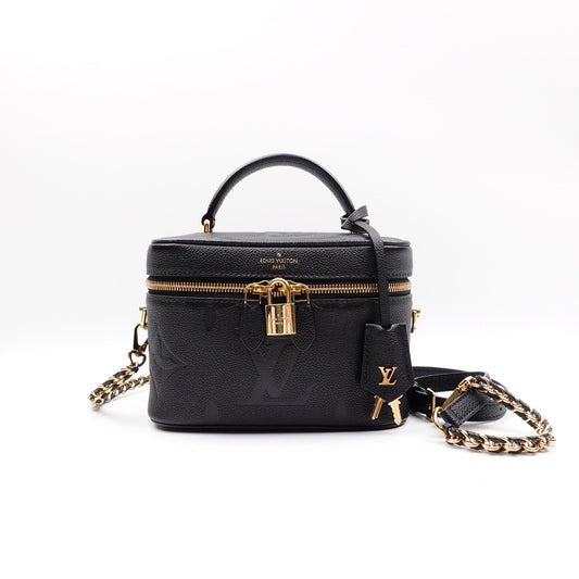 Pre-owned Louis Vuitton Vanity PM Black Calfskin Shoulder Bag