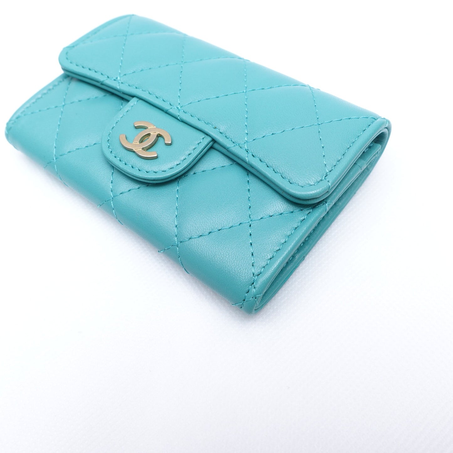 Pre-owned Chanel Classic Flap Green Lambskin Wallet T10317242