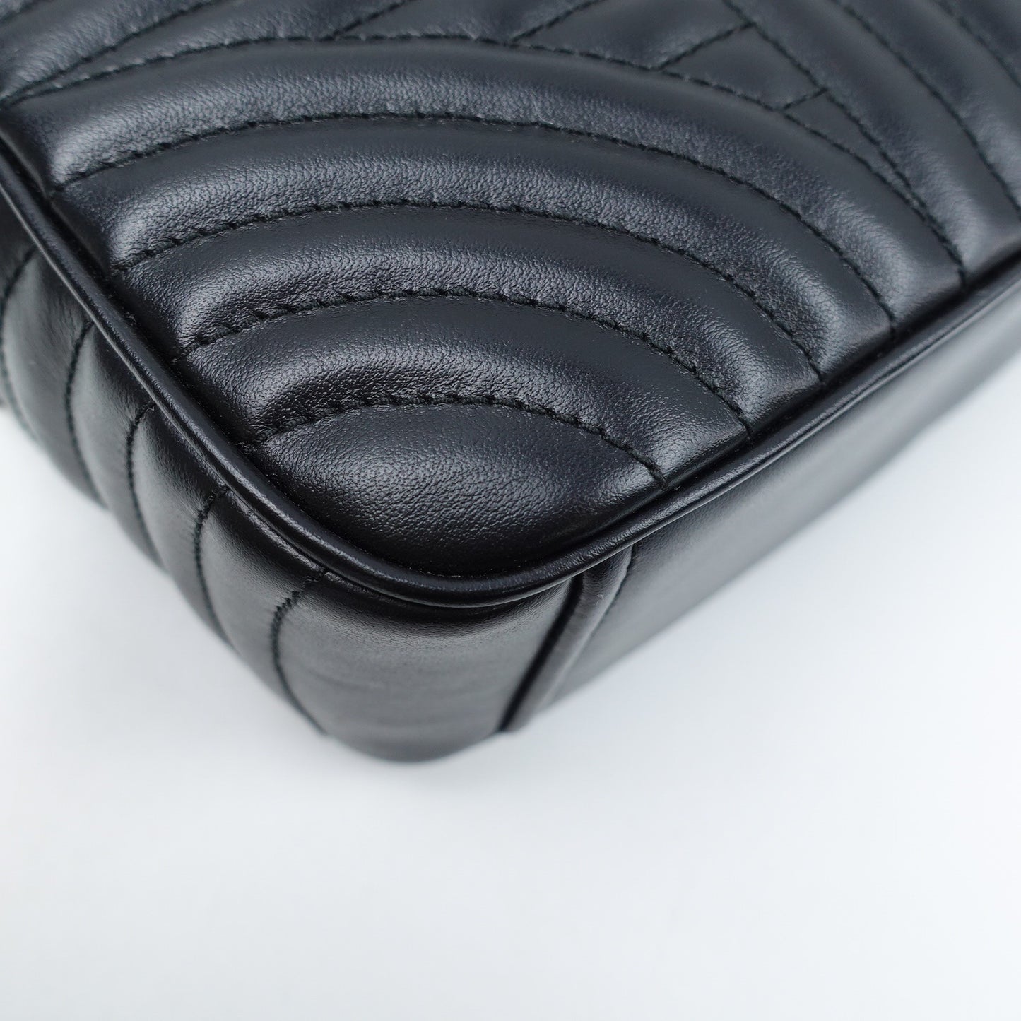 Pre-owned Prada Diagramme Black Calfskin Camera Bag