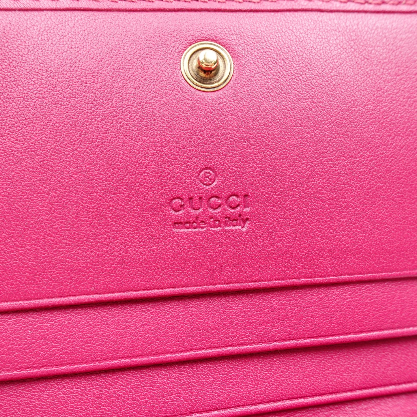 Pre-owned Gucci GG Marmont Pink Calfskin&Velvet Short Wallet