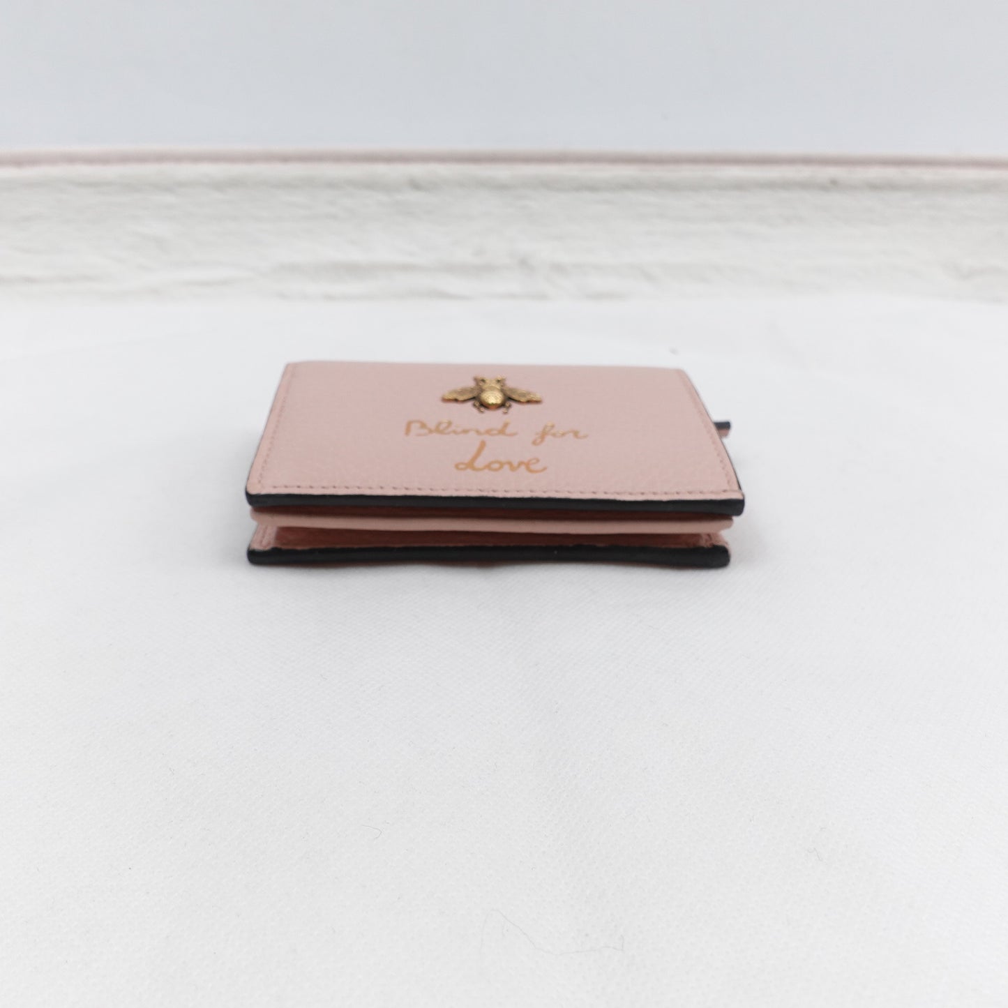 Pre-Owned Gucci Animalier Pink Calfskin Short Wallet