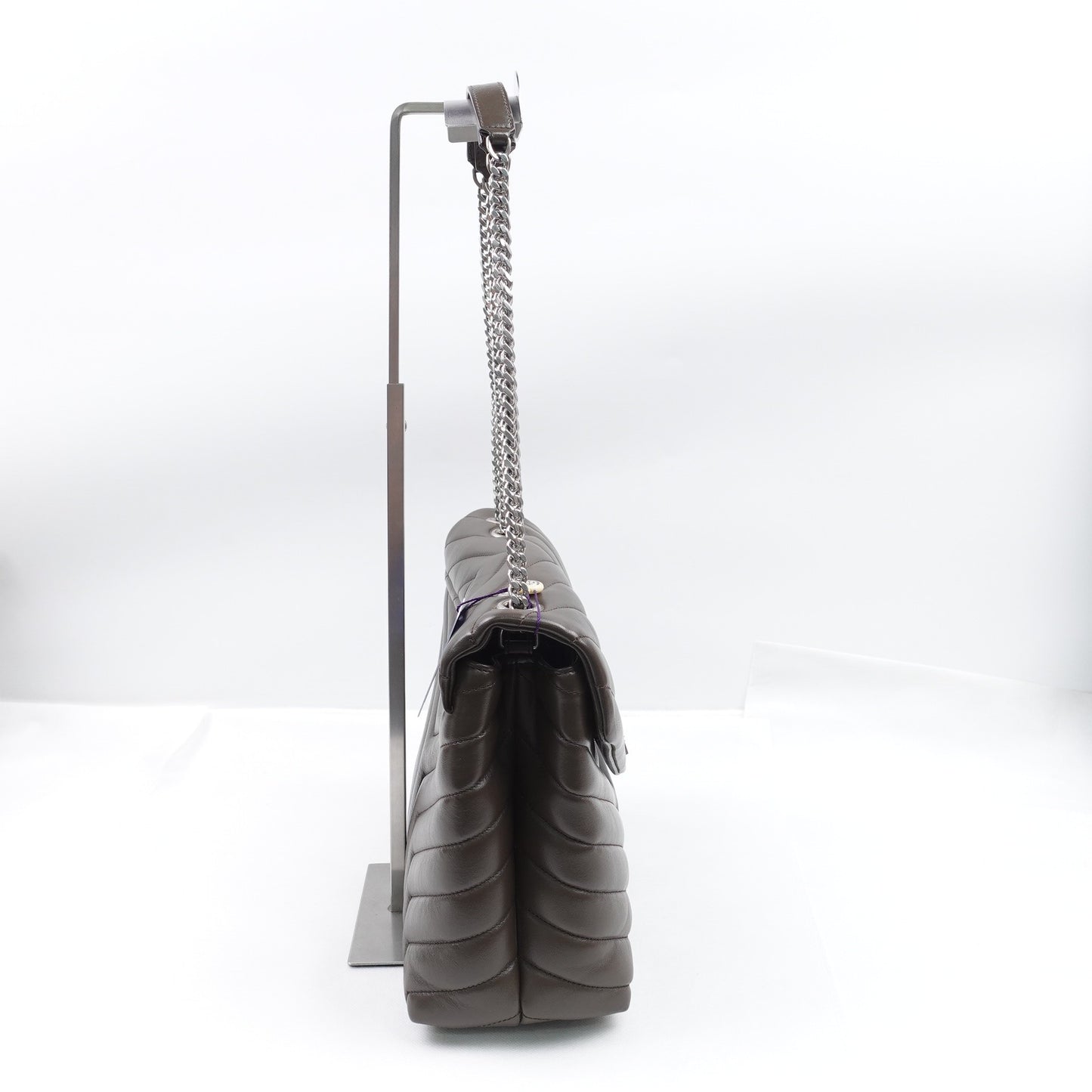 Pre-owned Saint Laurent Loulou Medium Grey Calfskin Shoulder Bag