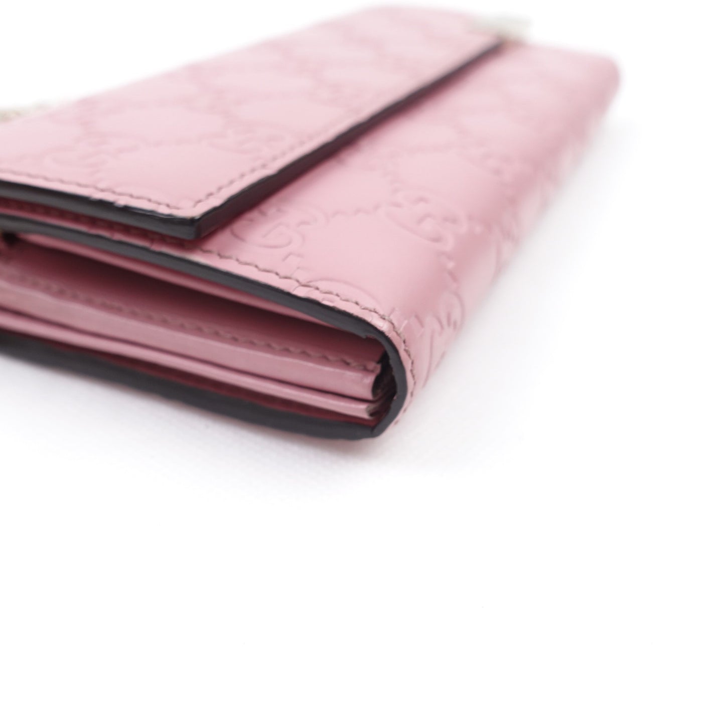 Pre-owned Gucci Guccissima Signature Dice Pink Calfskin WOC