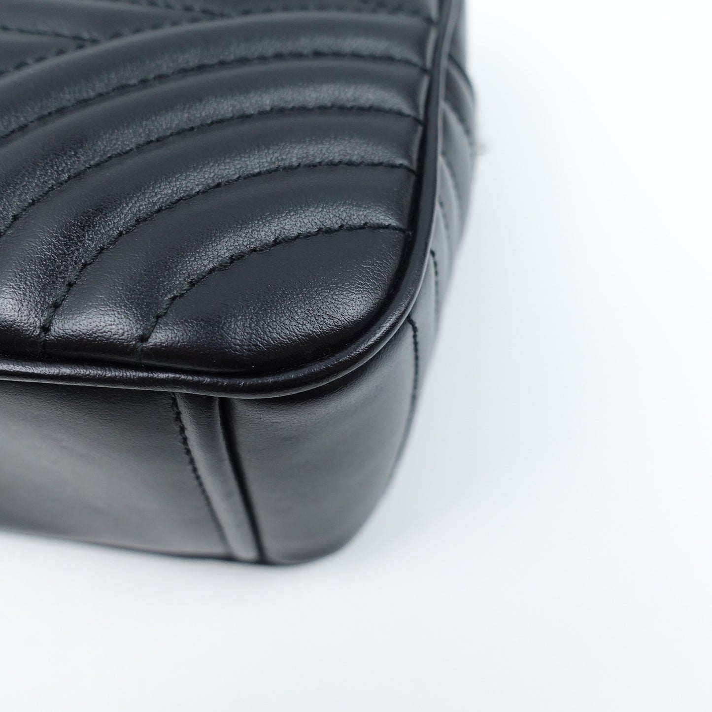 Pre-owned Prada Diagramme Black Calfskin Camera Bag