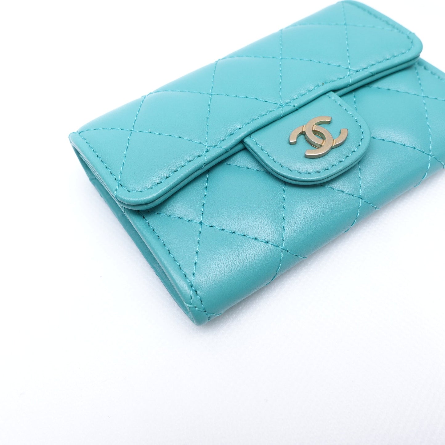 Pre-owned Chanel Classic Flap Green Lambskin Wallet T10317242