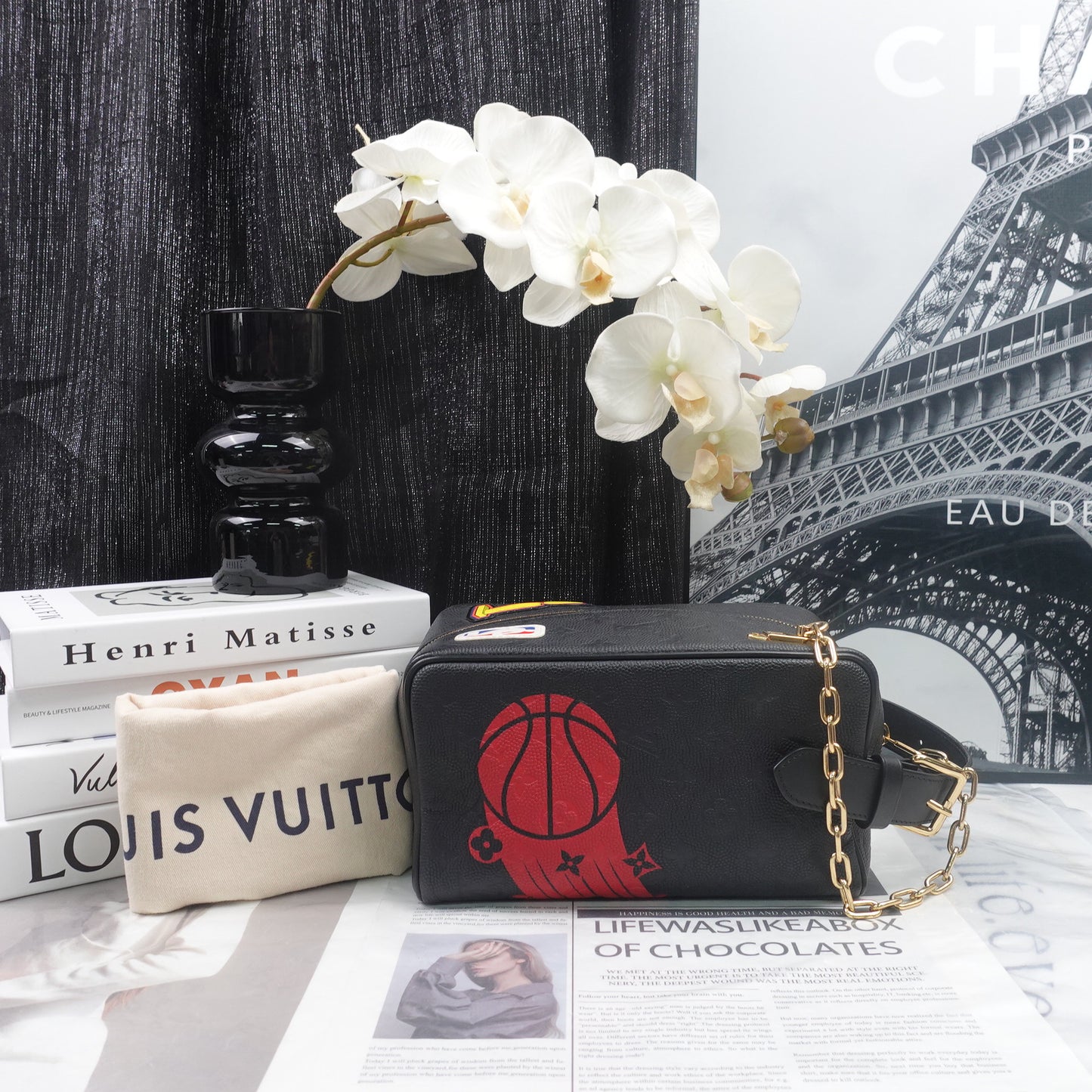 Pre-owned Louis Vuitton X NBA Black Calfskin Handbag