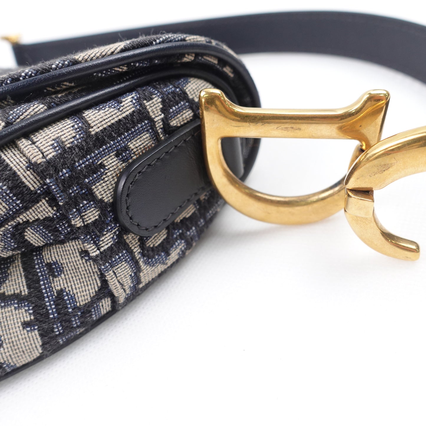 Pre-Owned Christian Dior Saddle Medium Oblique Canvas Shoulder Bag